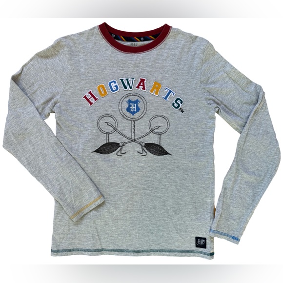 M&S Boys Harry Potter Hogwarts Long Sleeved Top - Picture 1 of 8